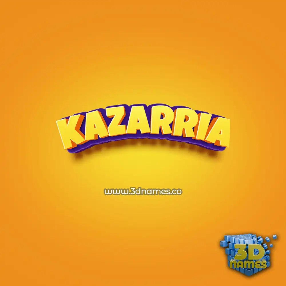 kazarria in Orange Toon style - 3D name wallpaper
