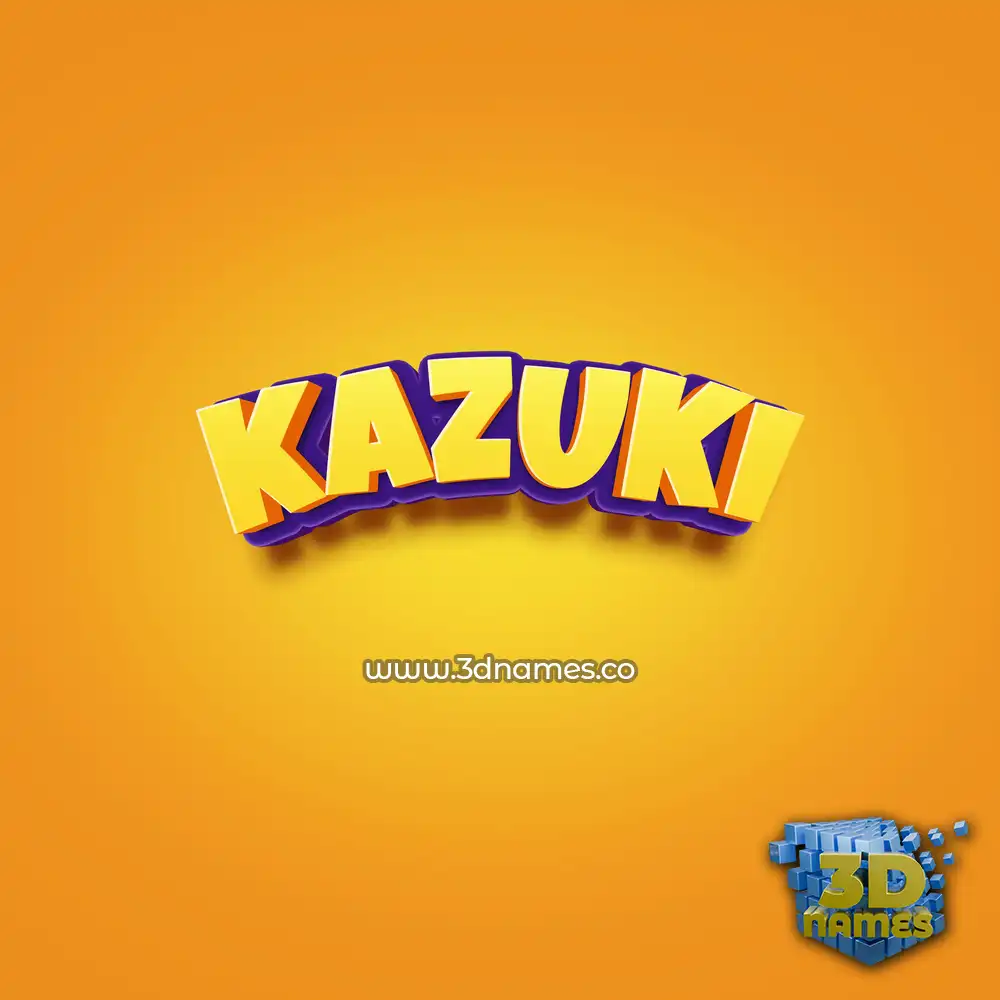 kazuki in Orange Toon style - 3D name wallpaper