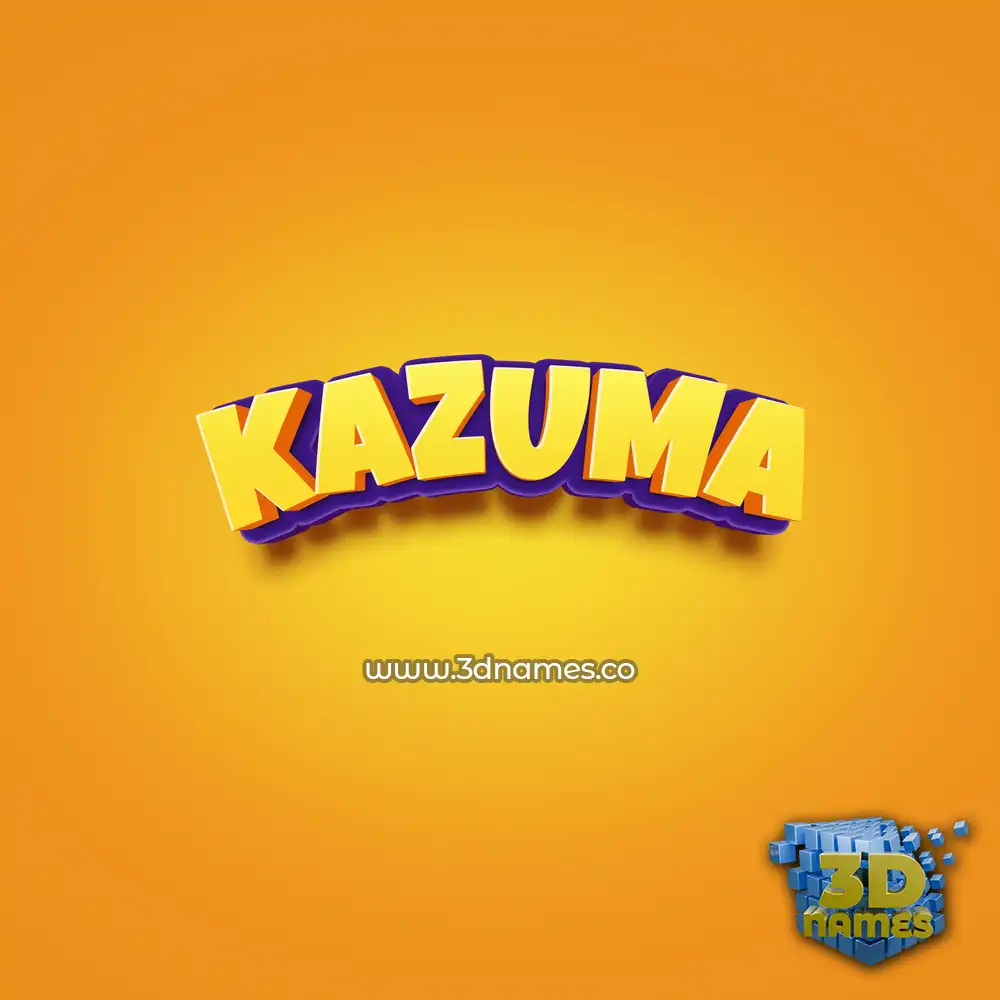 kazuma in Orange Toon style - 3D name wallpaper