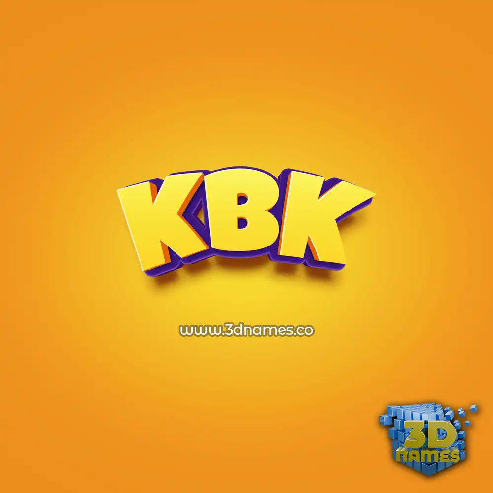 kbk in Orange Toon style - 3D name wallpaper