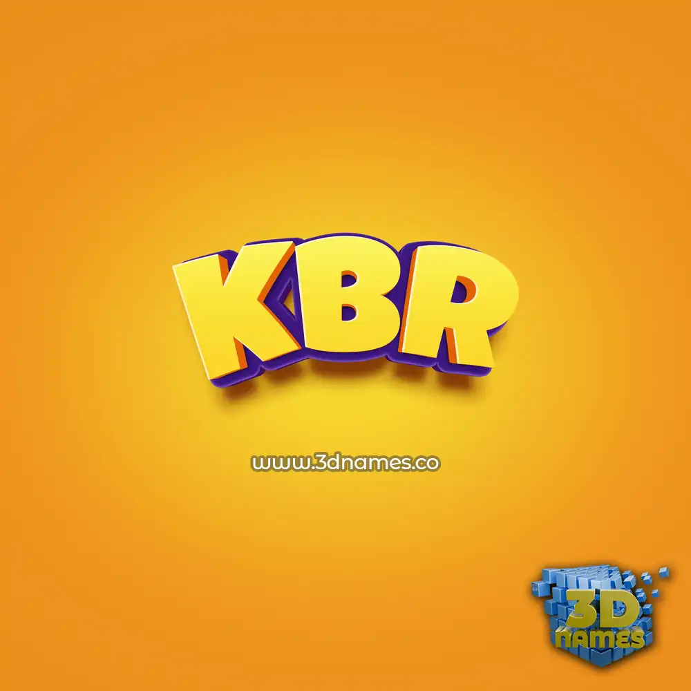 kbr in Orange Toon style - 3D name wallpaper