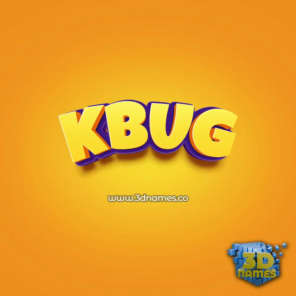 kbug in Orange Toon style - 3D name wallpaper