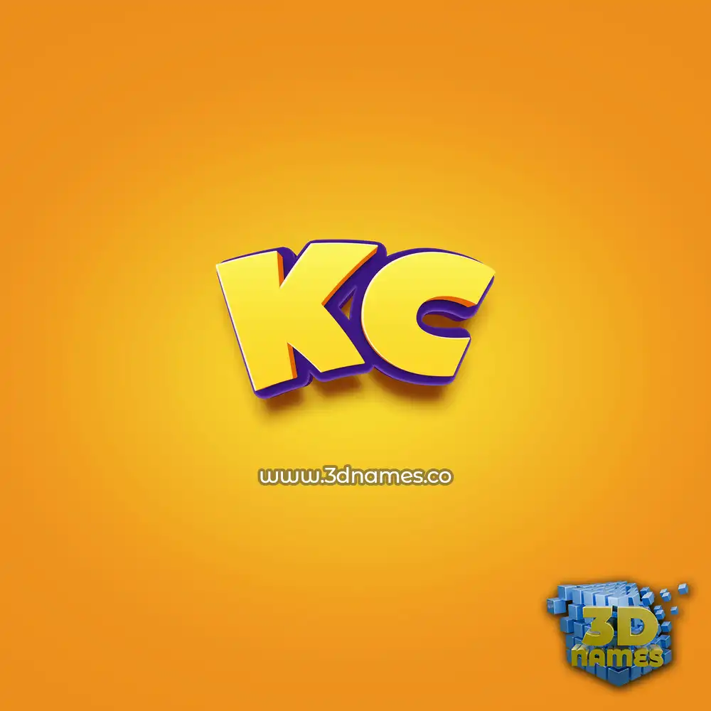 kc in Orange Toon style - 3D name wallpaper