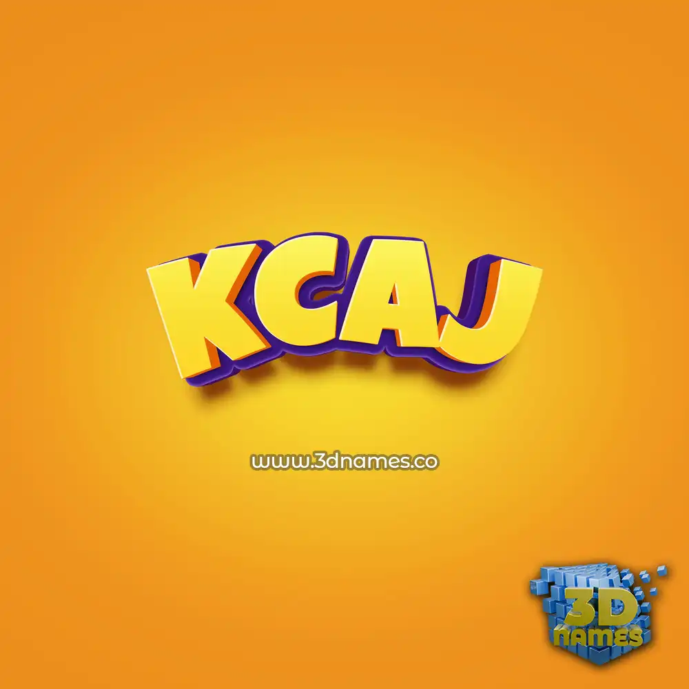 kcaj in Orange Toon style - 3D name wallpaper
