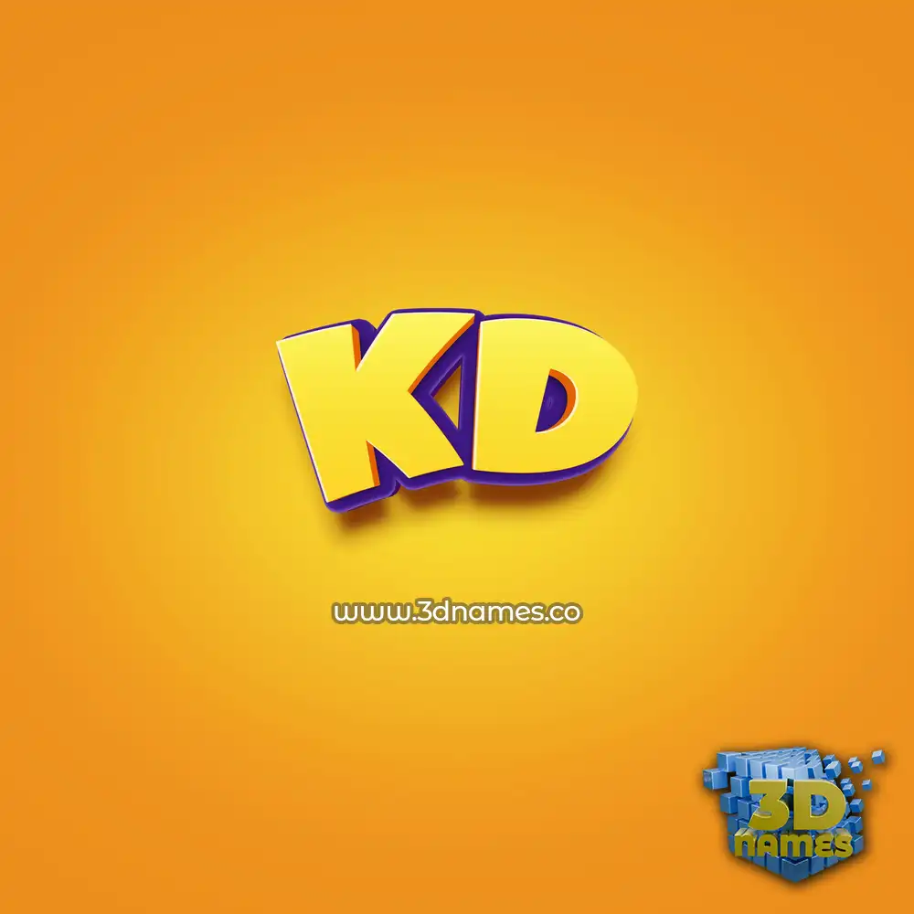 kd in Orange Toon style - 3D name wallpaper
