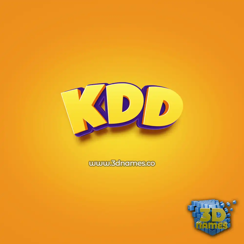 kdd in Orange Toon style - 3D name wallpaper