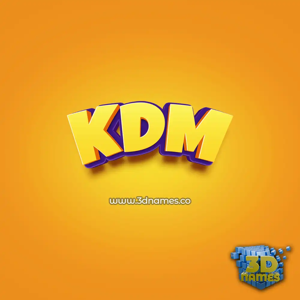 kdm in Orange Toon style - 3D name wallpaper
