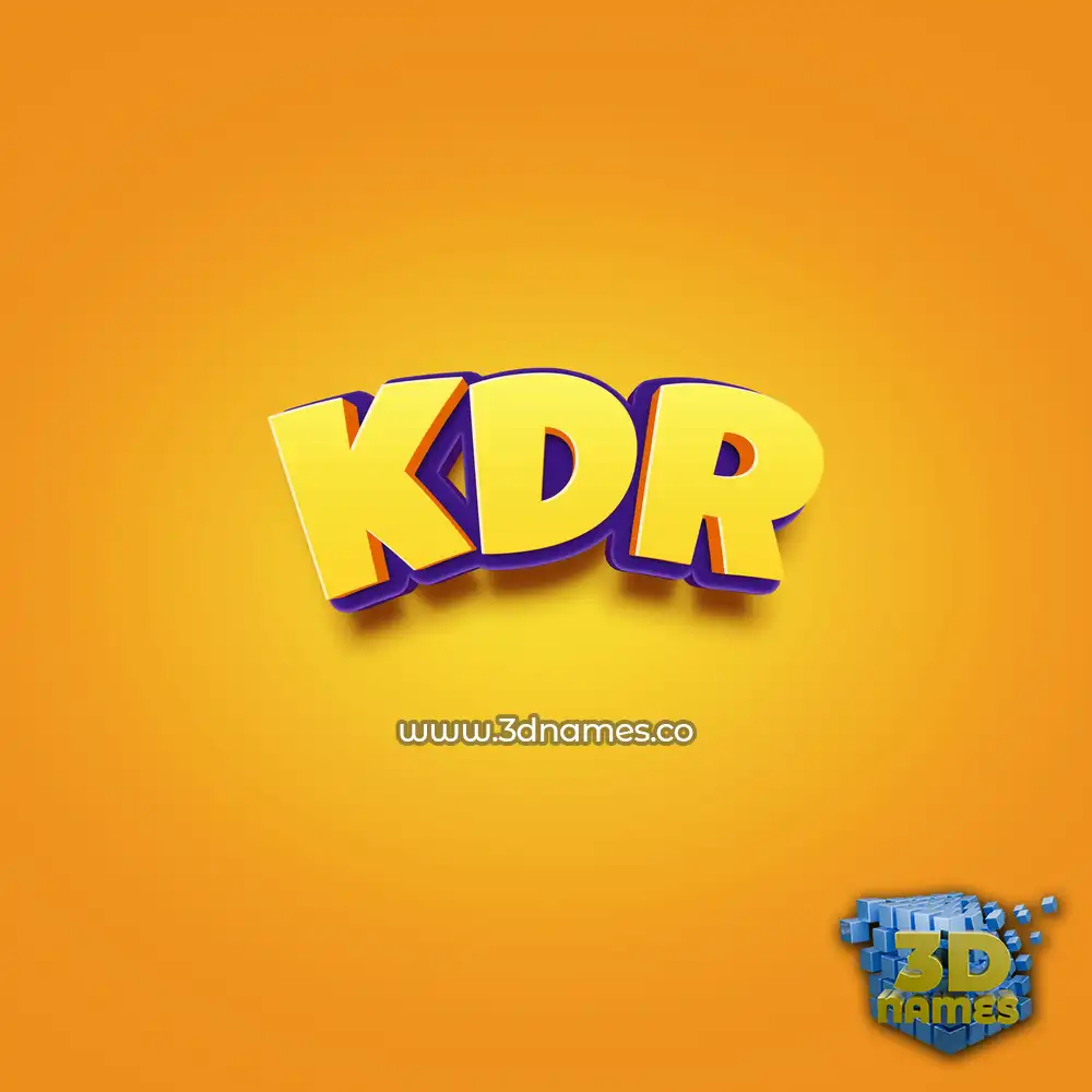 kdr in Orange Toon style - 3D name wallpaper