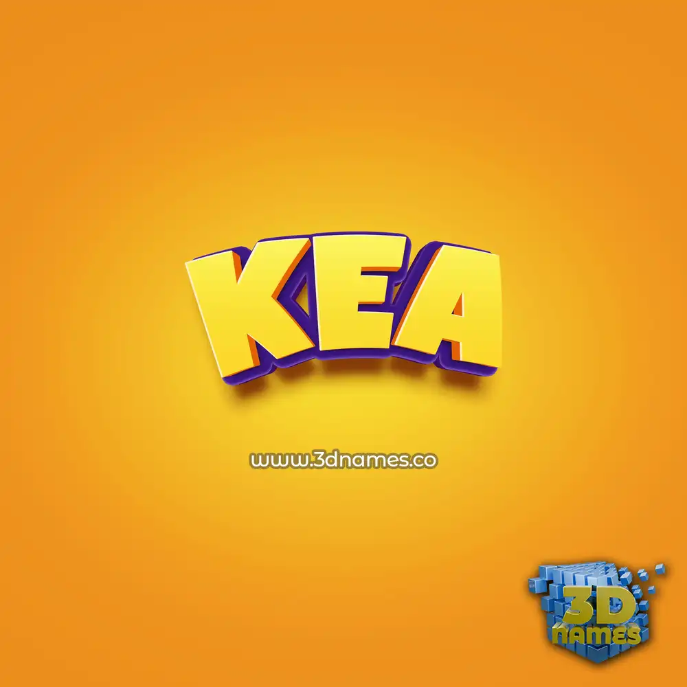 kea in Orange Toon style - 3D name wallpaper