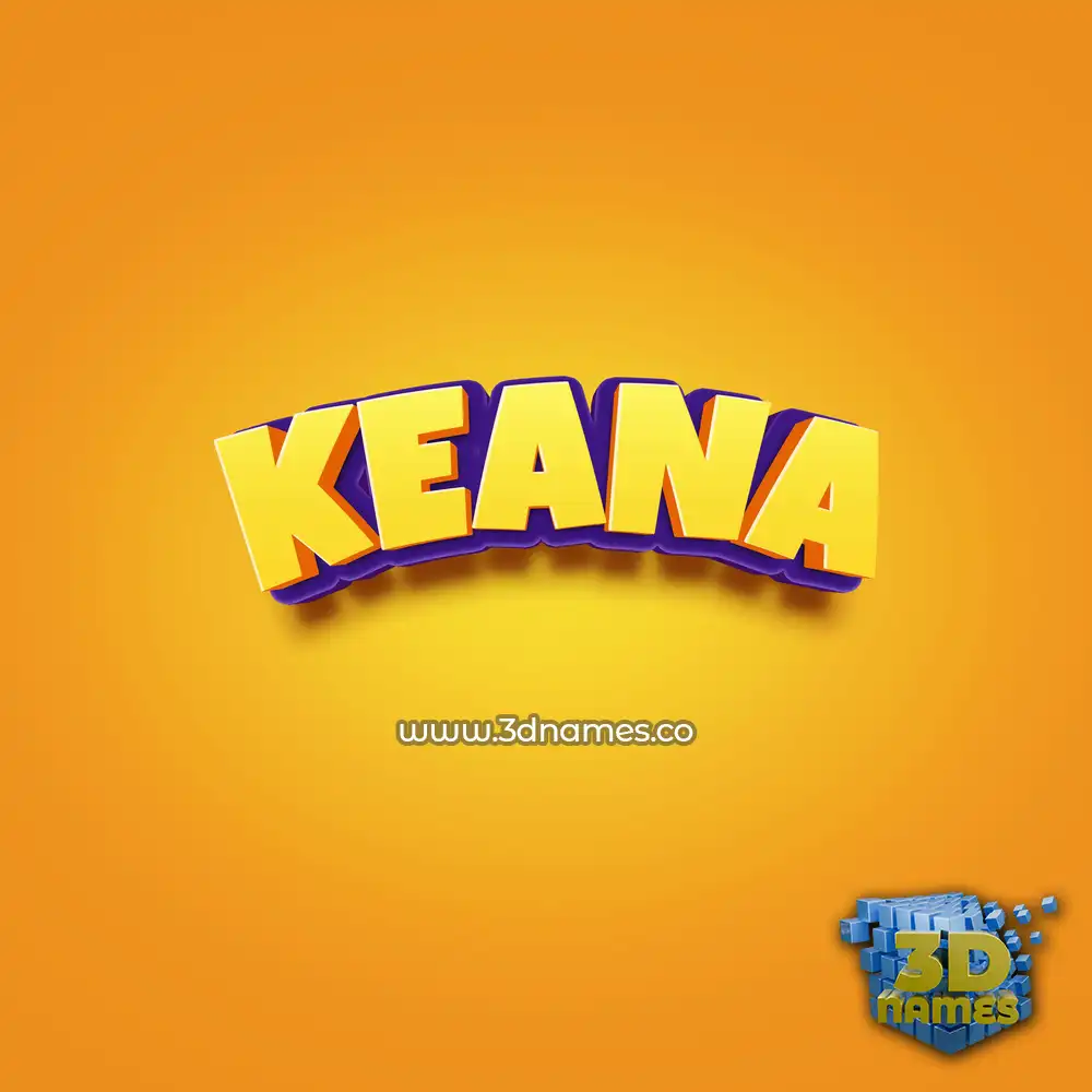 keana in Orange Toon style - 3D name wallpaper