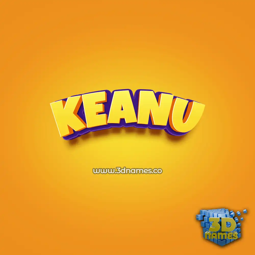 keanu in Orange Toon style - 3D name wallpaper