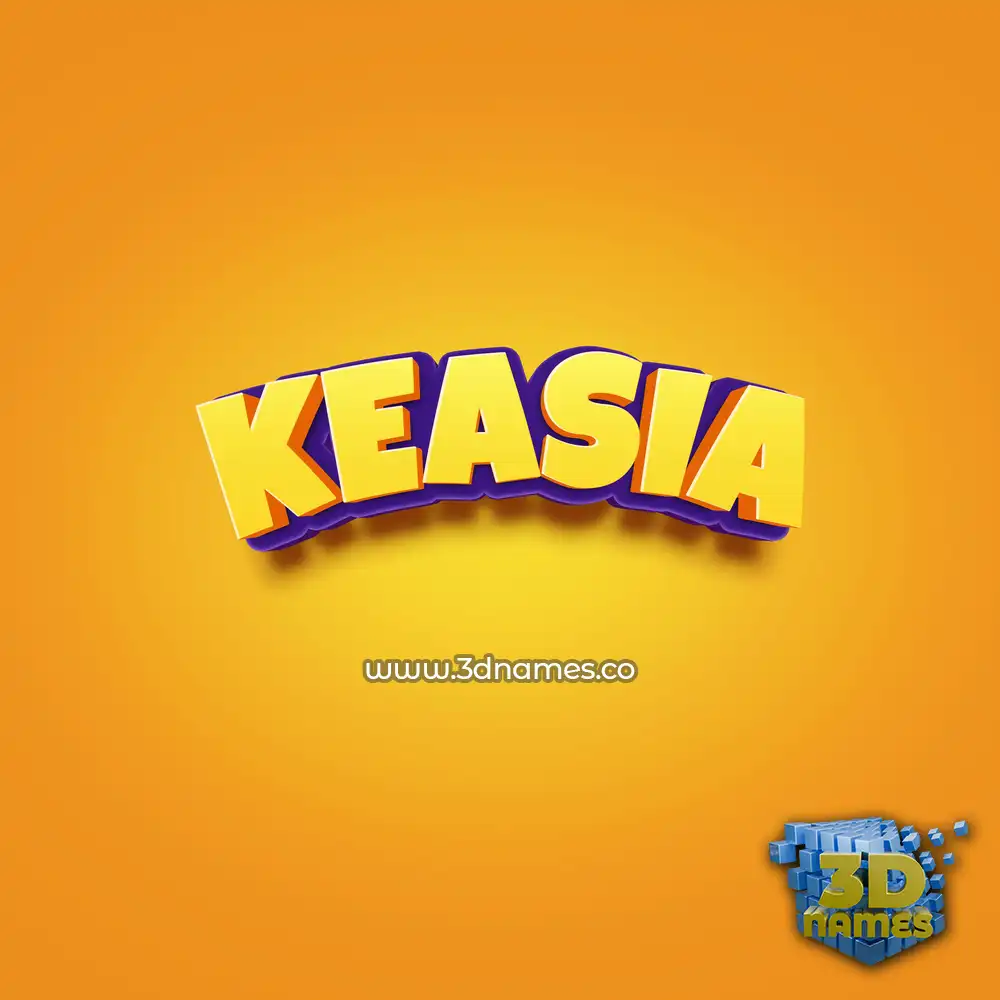 keasia in Orange Toon style - 3D name wallpaper