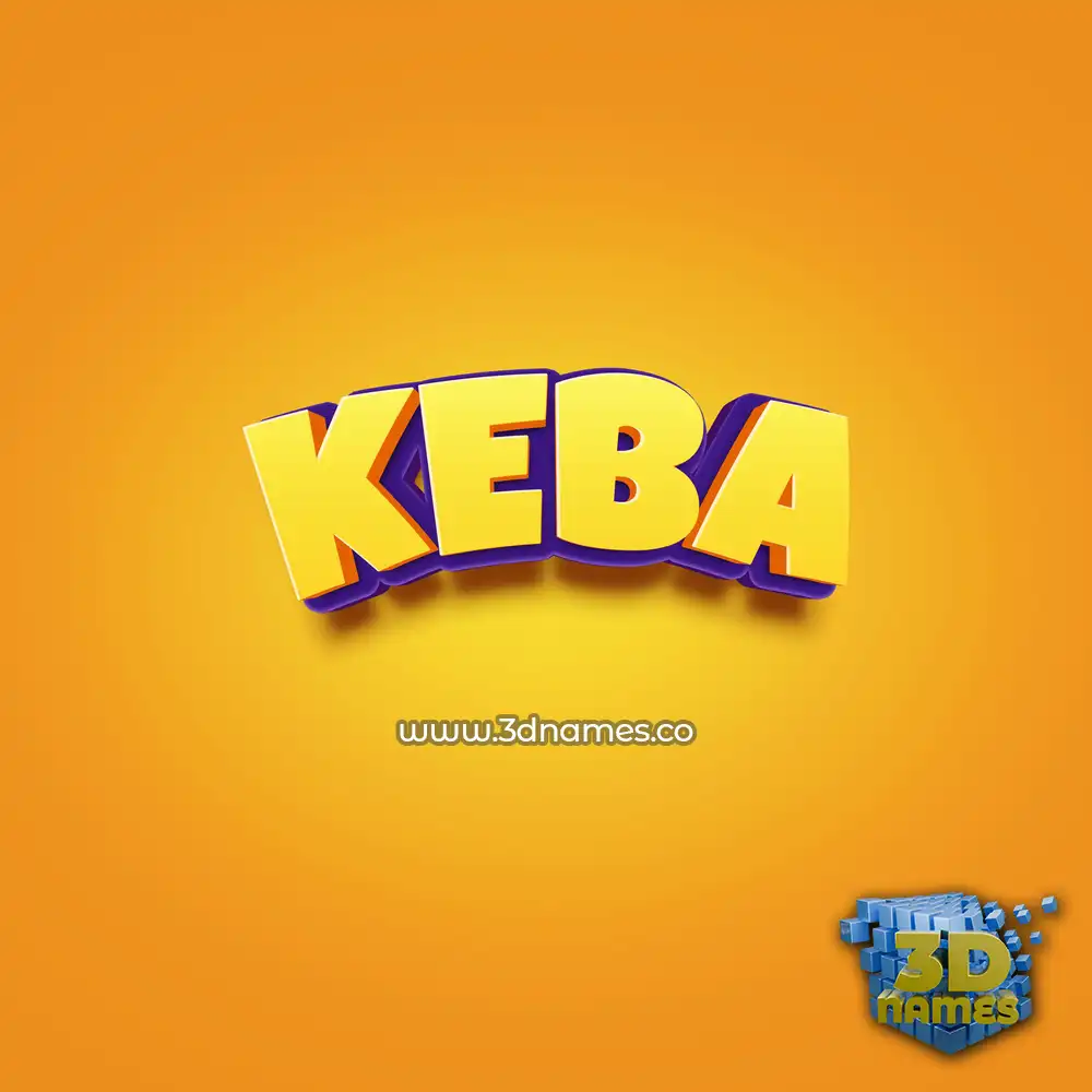 keba in Orange Toon style - 3D name wallpaper