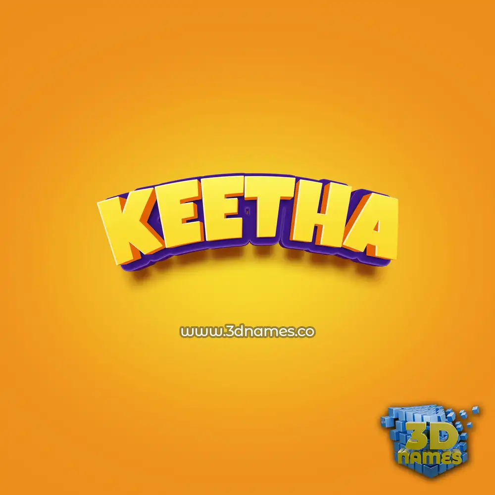 keetha in Orange Toon style - 3D name wallpaper