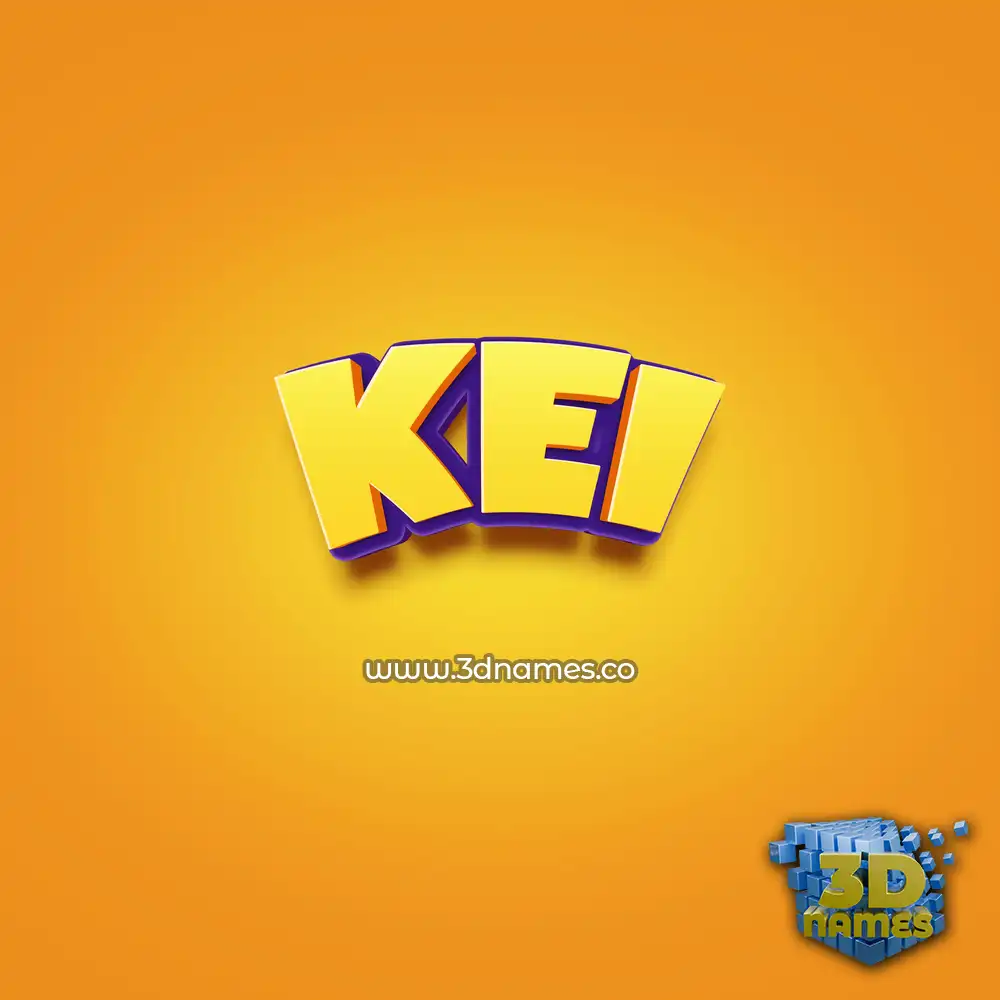 kei in Orange Toon style - 3D name wallpaper
