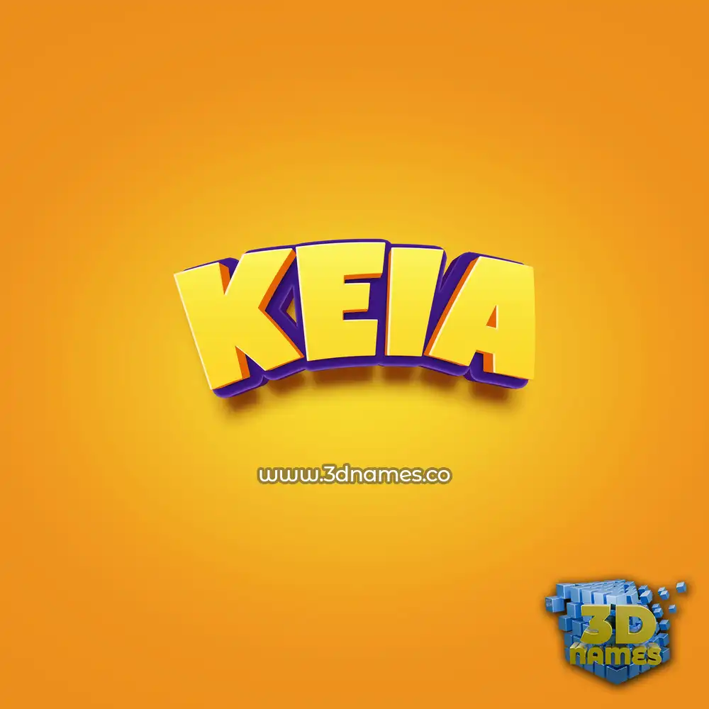 keia in Orange Toon style - 3D name wallpaper