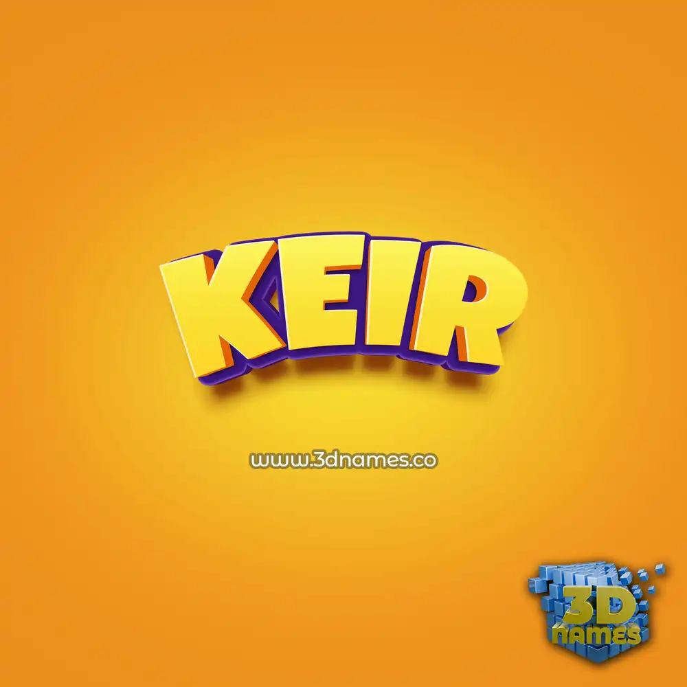 keir in Orange Toon style - 3D name wallpaper