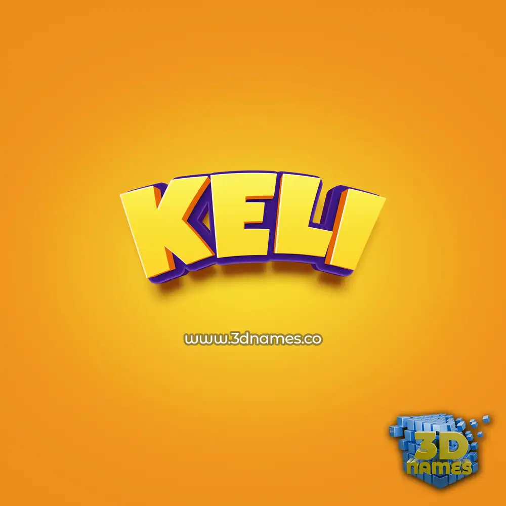 keli in Orange Toon style - 3D name wallpaper