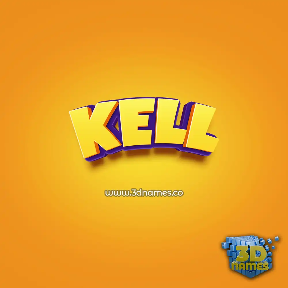 kell in Orange Toon style - 3D name wallpaper