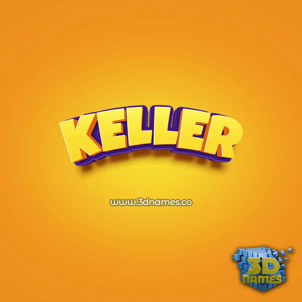 keller in Orange Toon style - 3D name wallpaper