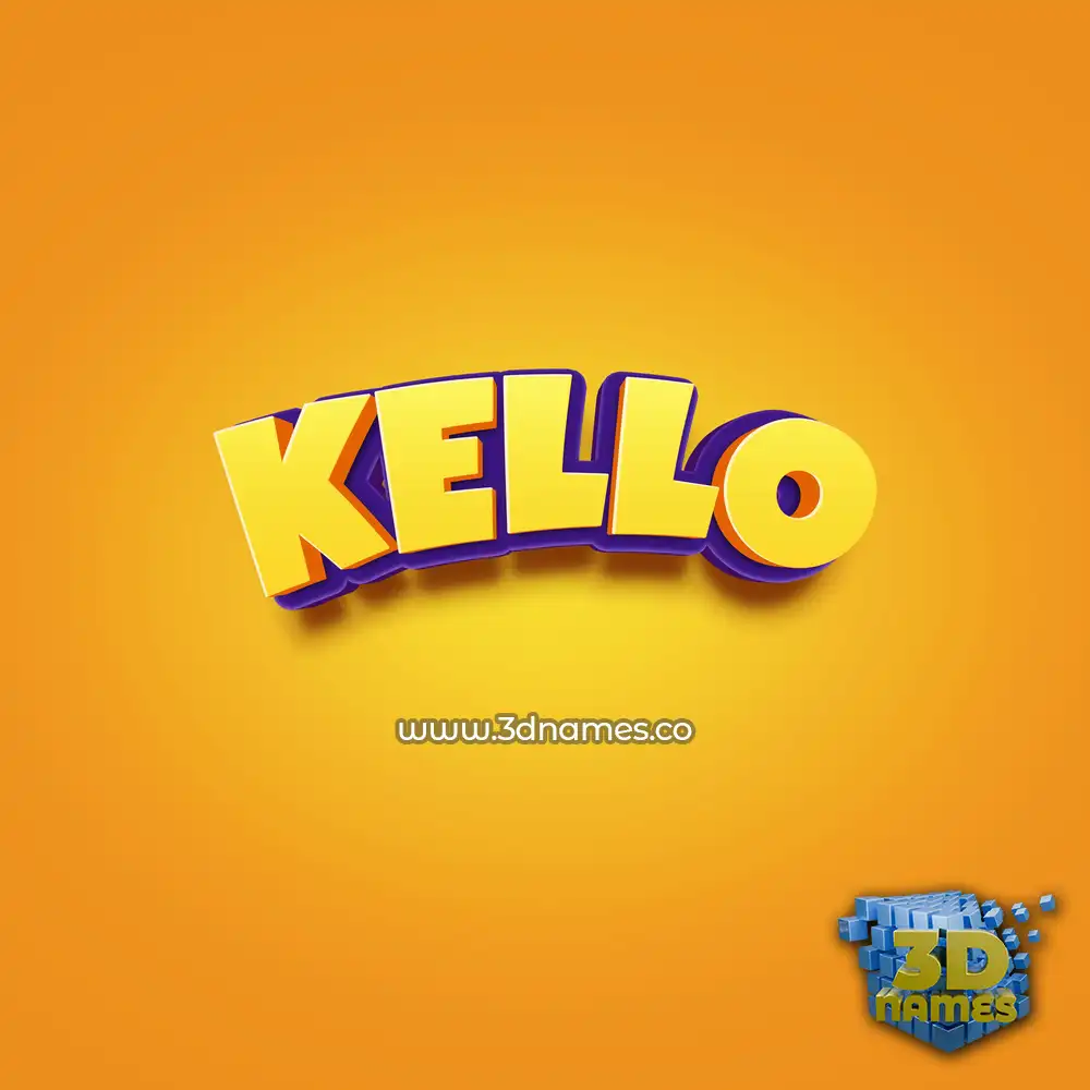 kello in Orange Toon style - 3D name wallpaper