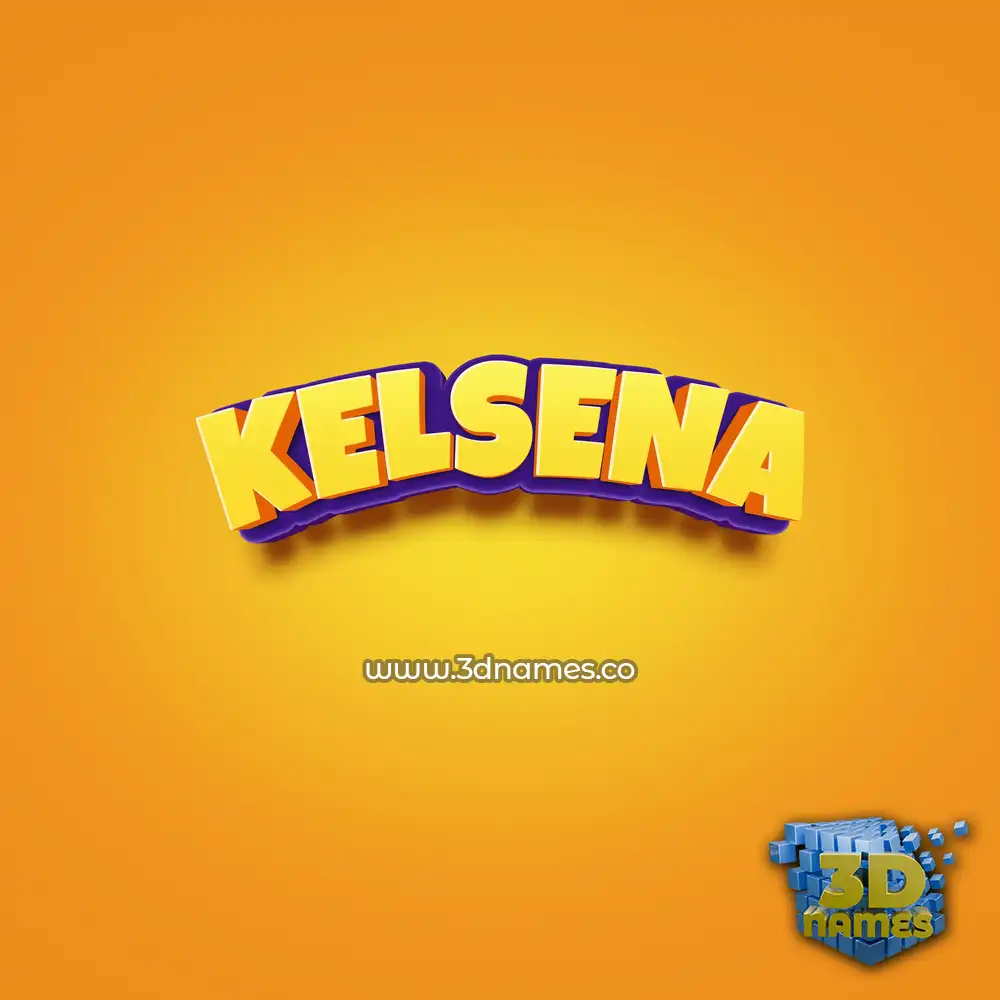 kelsena in Orange Toon style - 3D name wallpaper