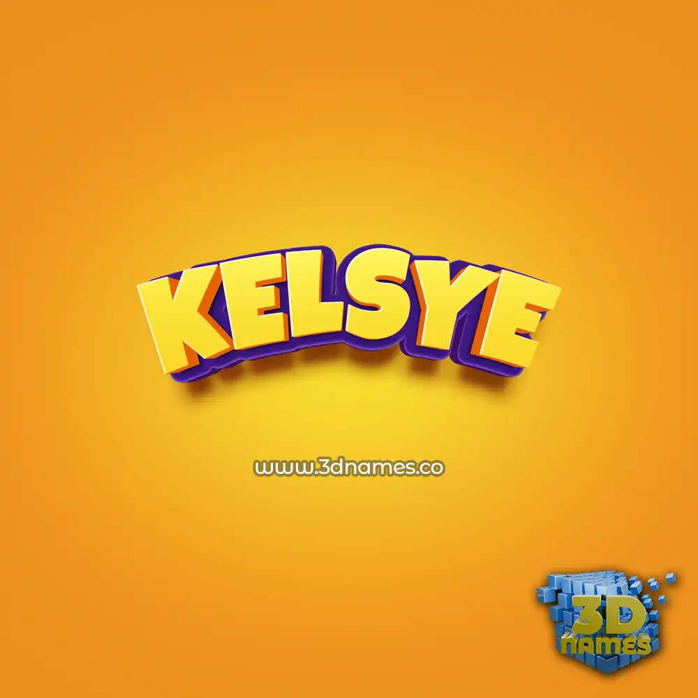 kelsye in Orange Toon style - 3D name wallpaper