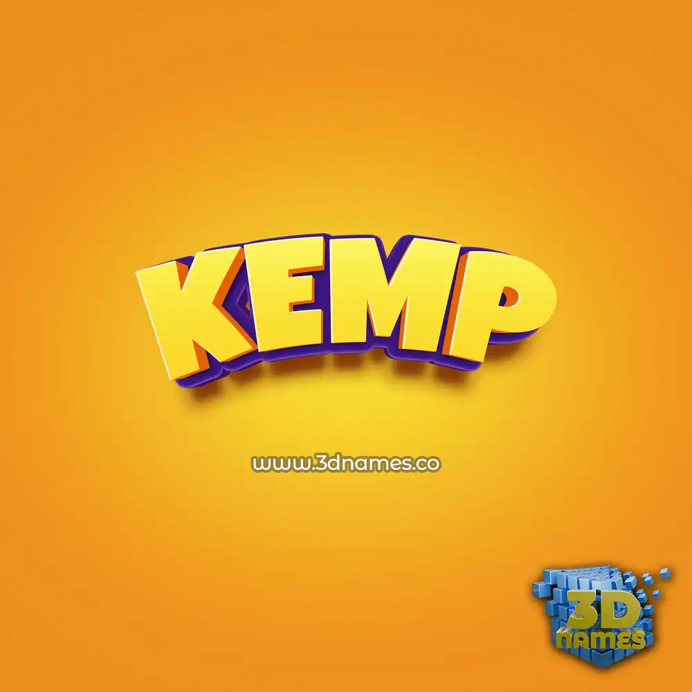 kemp in Orange Toon style - 3D name wallpaper