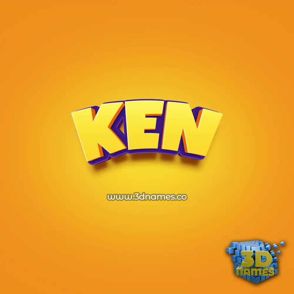 ken in Orange Toon style - 3D name wallpaper