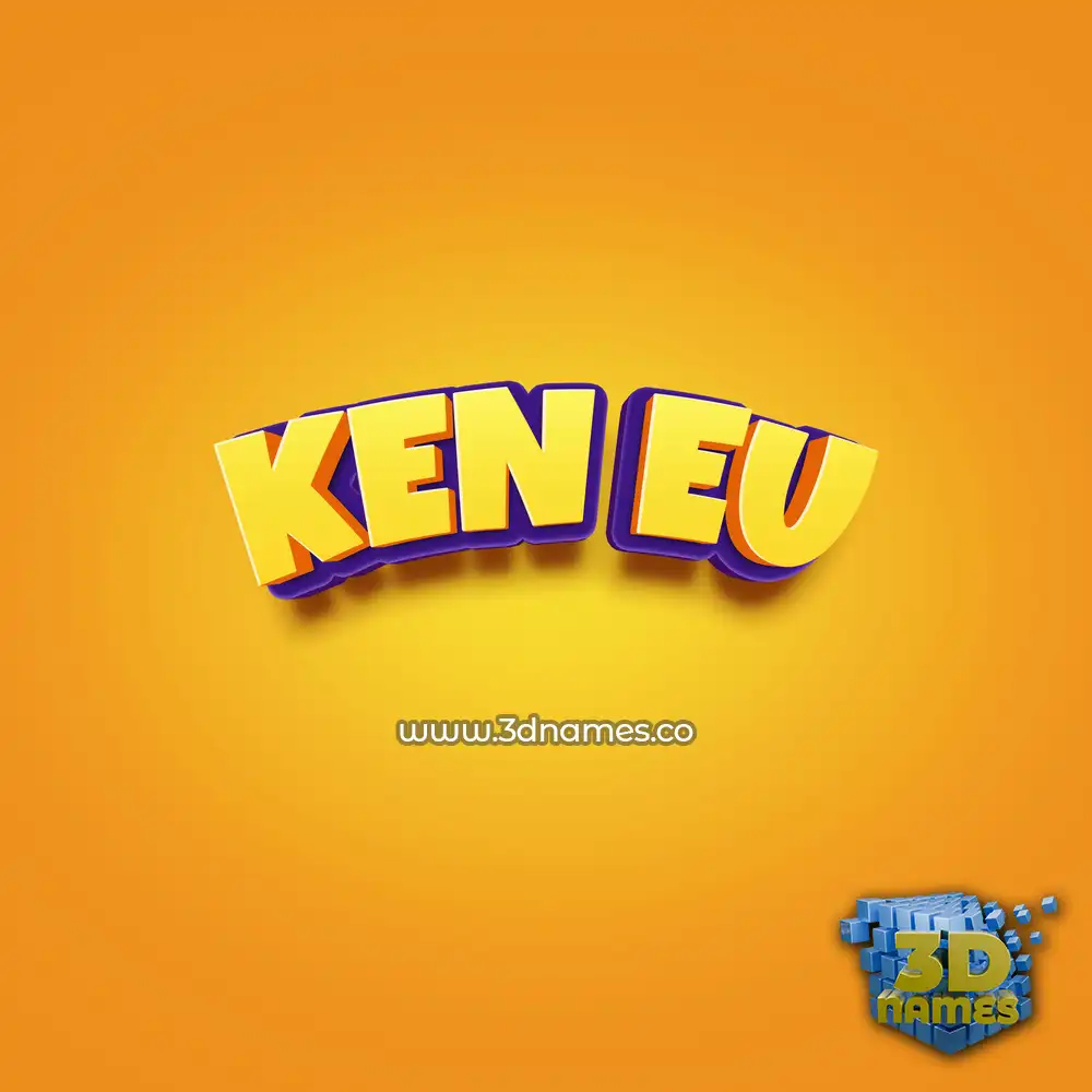 ken eu in Orange Toon style - 3D name wallpaper