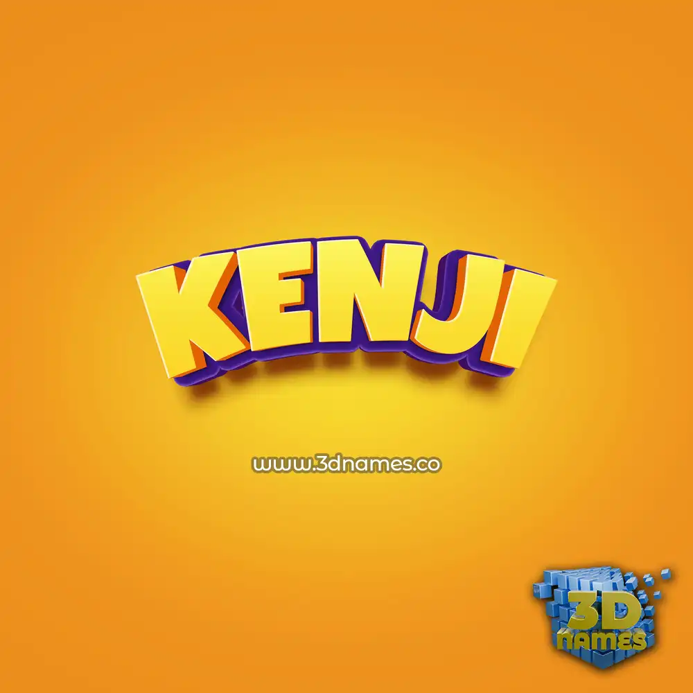 kenji in Orange Toon style - 3D name wallpaper