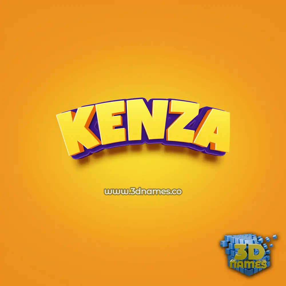 kenza in Orange Toon style - 3D name wallpaper