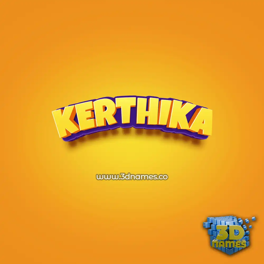 kerthika in Orange Toon style - 3D name wallpaper