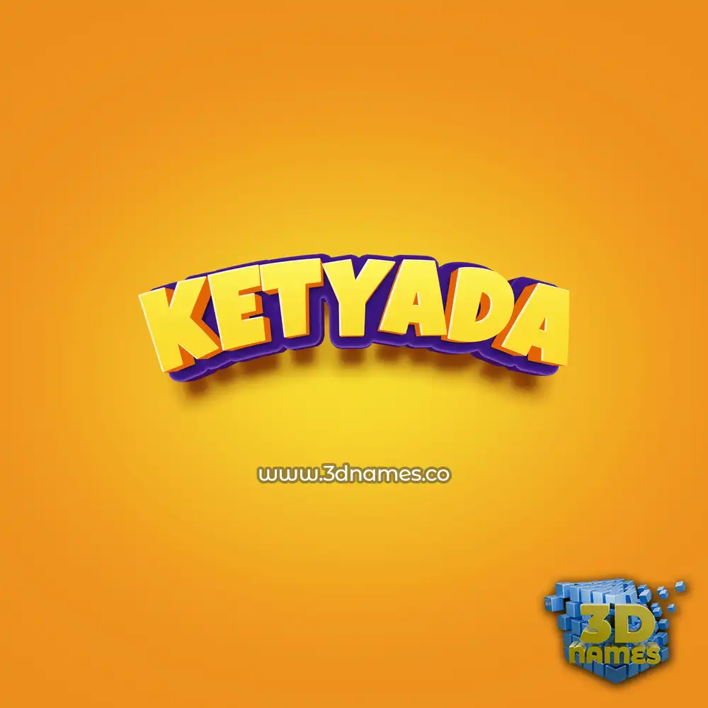 ketyada in Orange Toon style - 3D name wallpaper