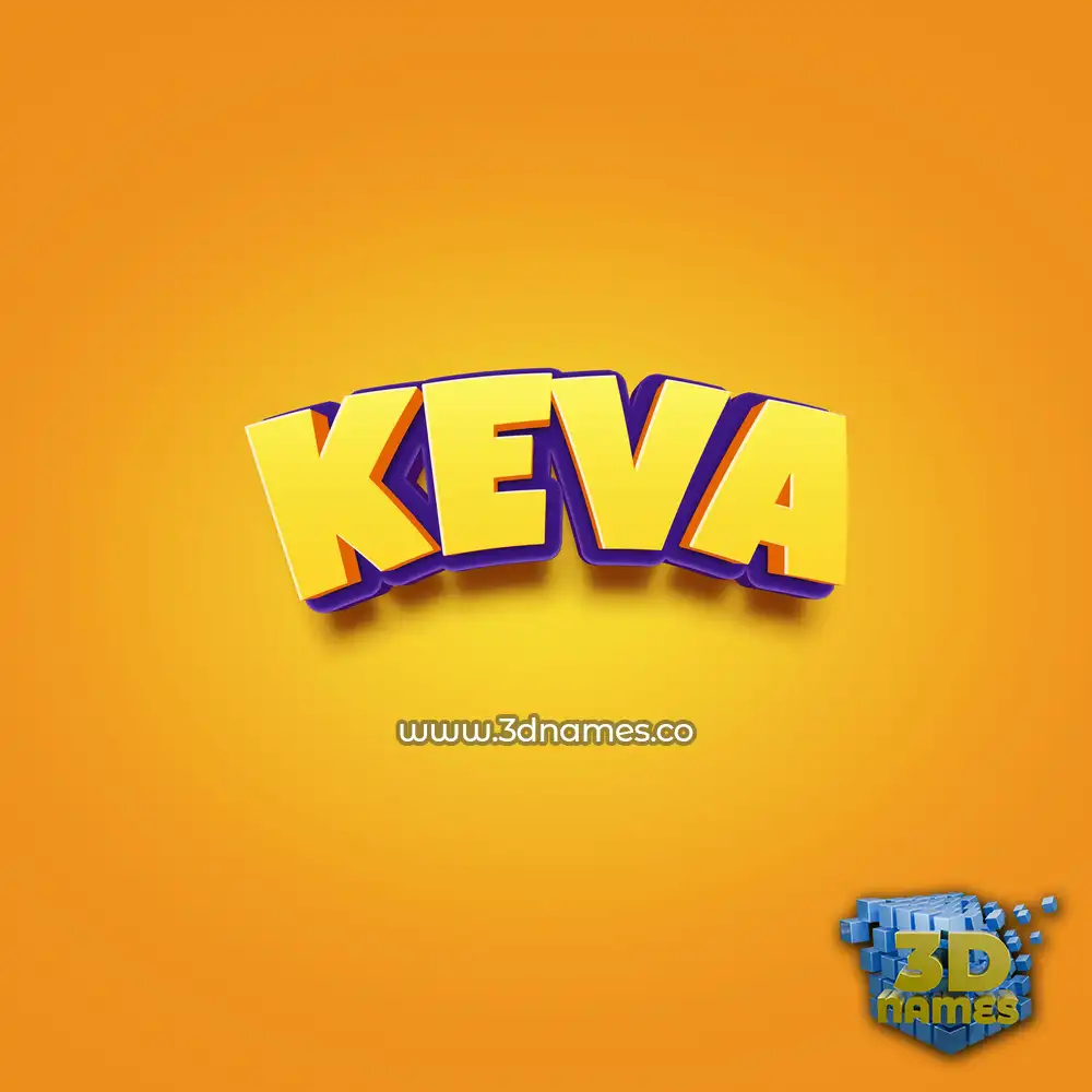 keva in Orange Toon style - 3D name wallpaper