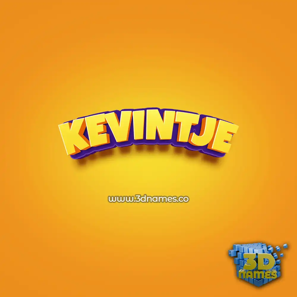 kevintje in Orange Toon style - 3D name wallpaper