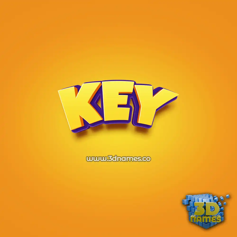 key in Orange Toon style - 3D name wallpaper
