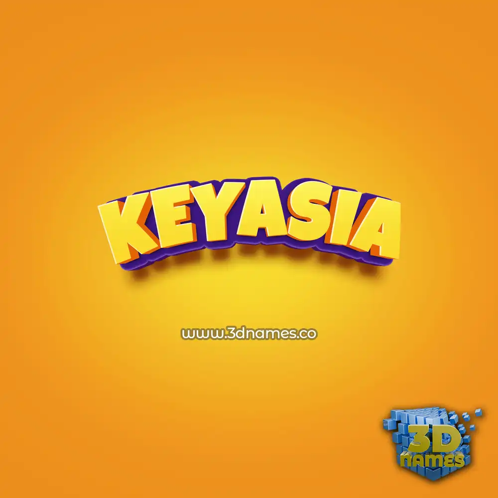 keyasia in Orange Toon style - 3D name wallpaper
