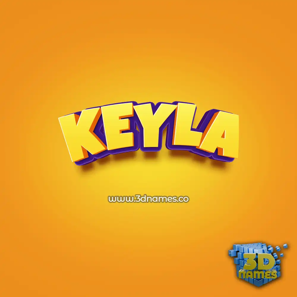 keyla in Orange Toon style - 3D name wallpaper
