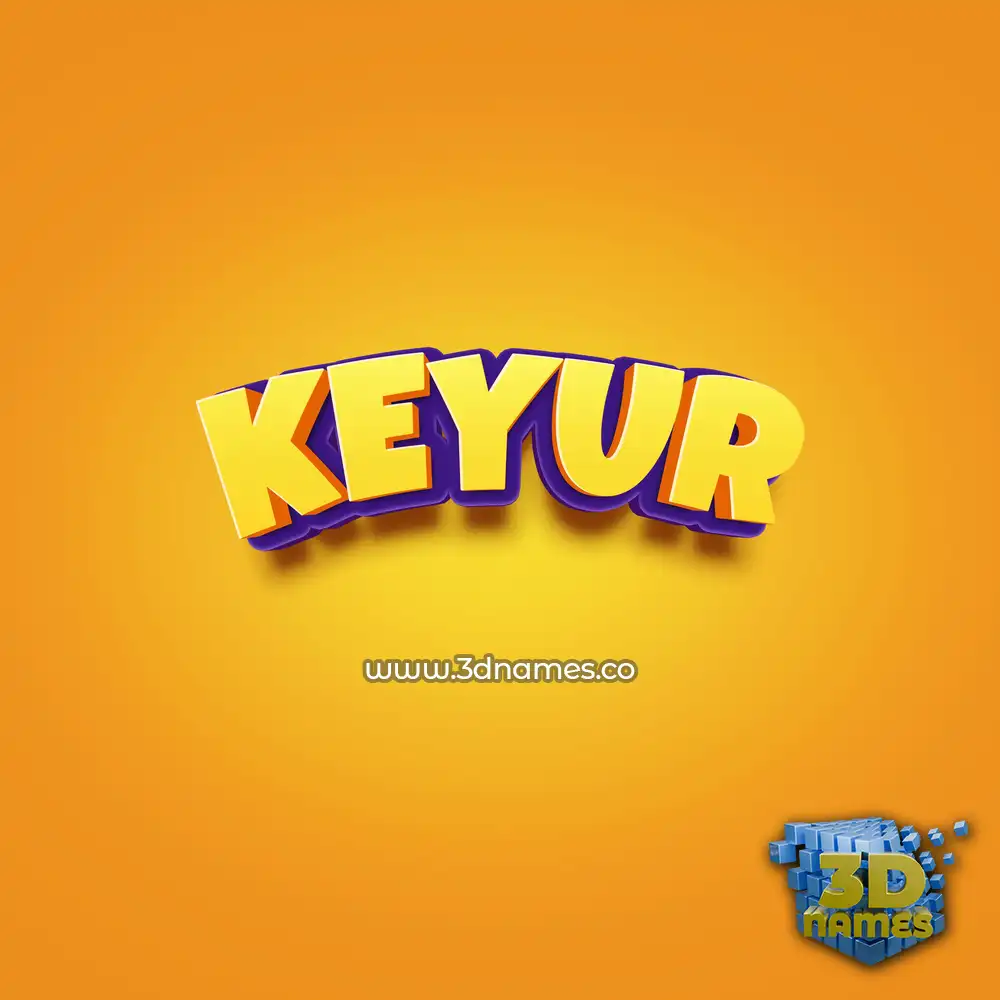 keyur in Orange Toon style - 3D name wallpaper