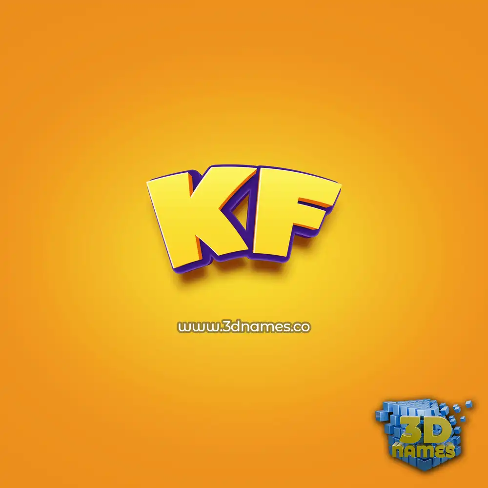 kf in Orange Toon style - 3D name wallpaper
