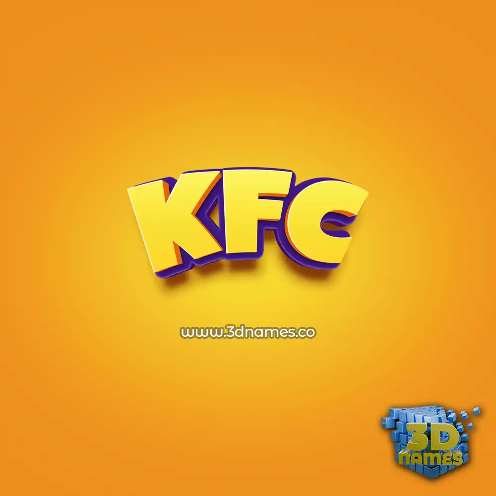 kfc in Orange Toon style - 3D name wallpaper