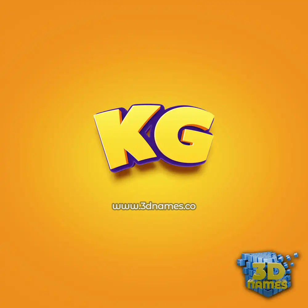 kg in Orange Toon style - 3D name wallpaper