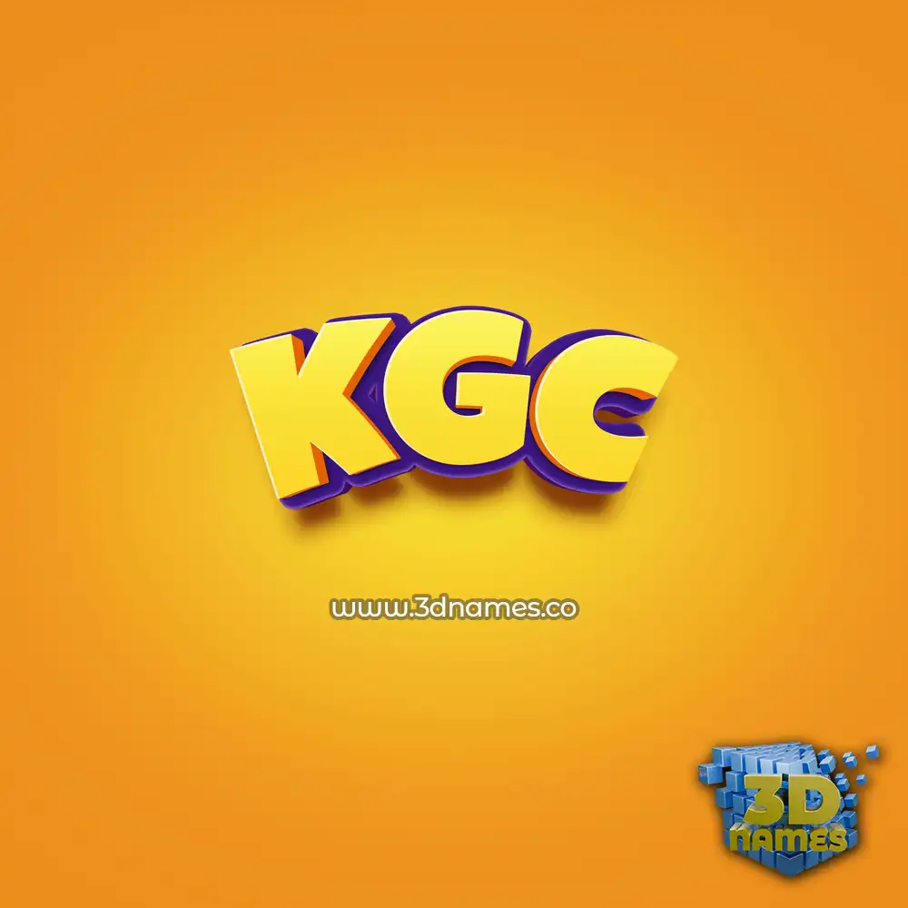 kgc in Orange Toon style - 3D name wallpaper