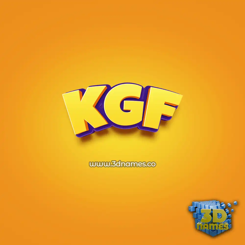 kgf in Orange Toon style - 3D name wallpaper