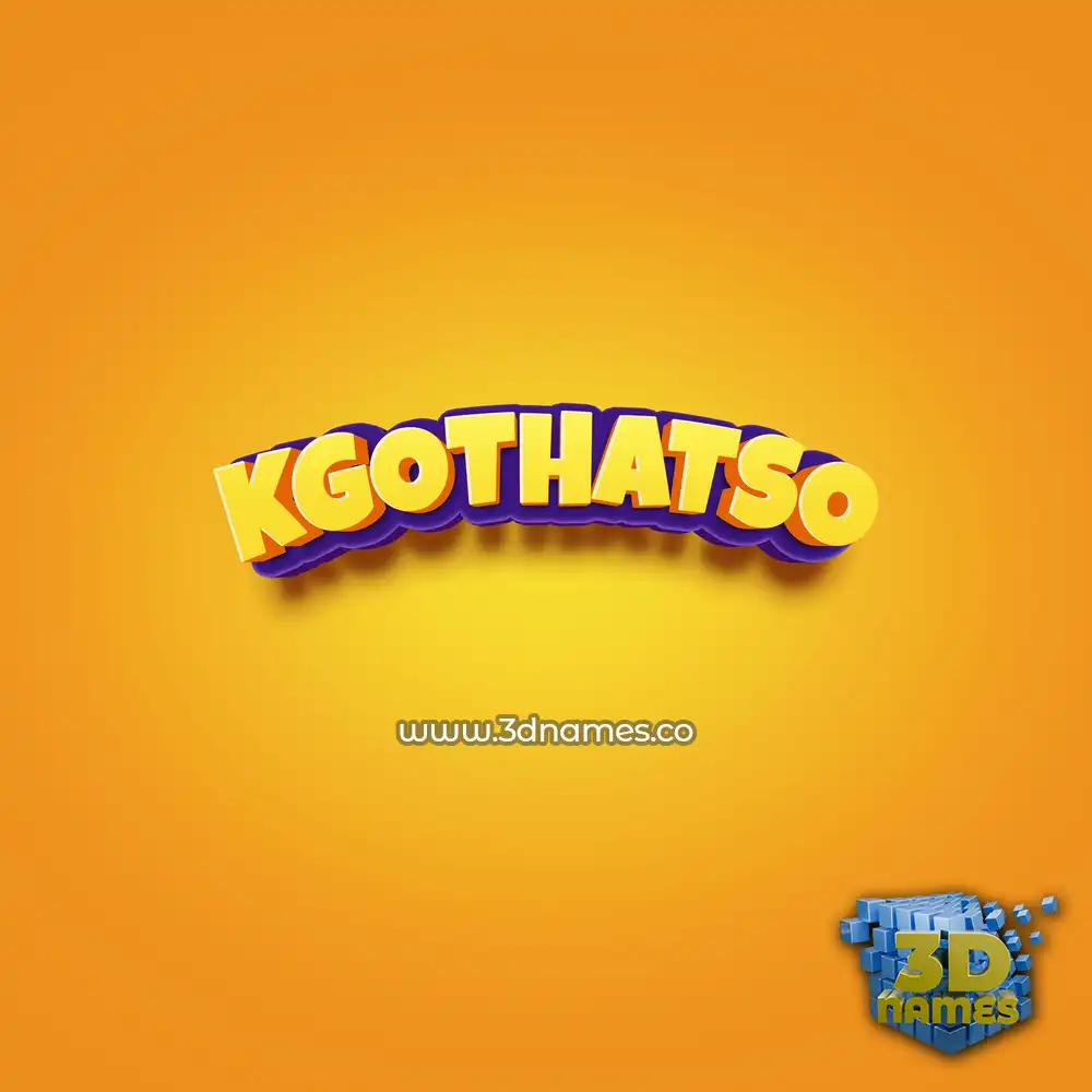 kgothatso in Orange Toon style - 3D name wallpaper