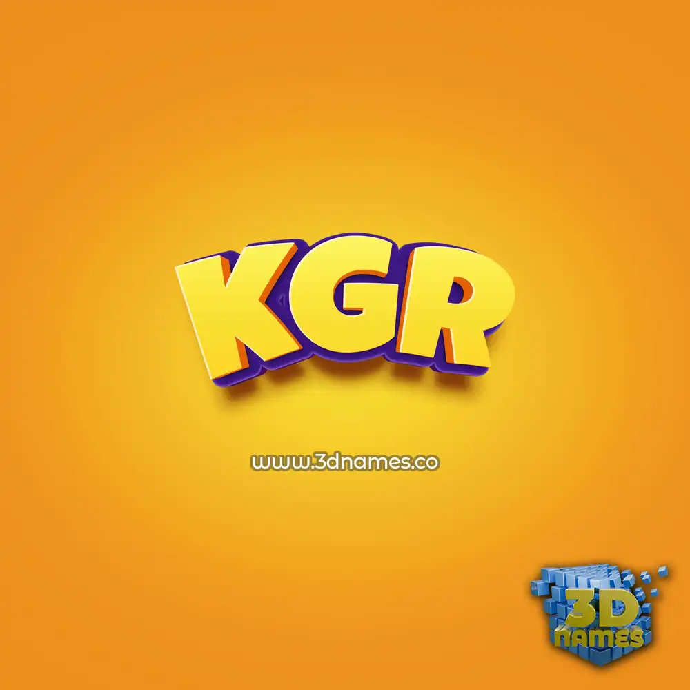 kgr in Orange Toon style - 3D name wallpaper