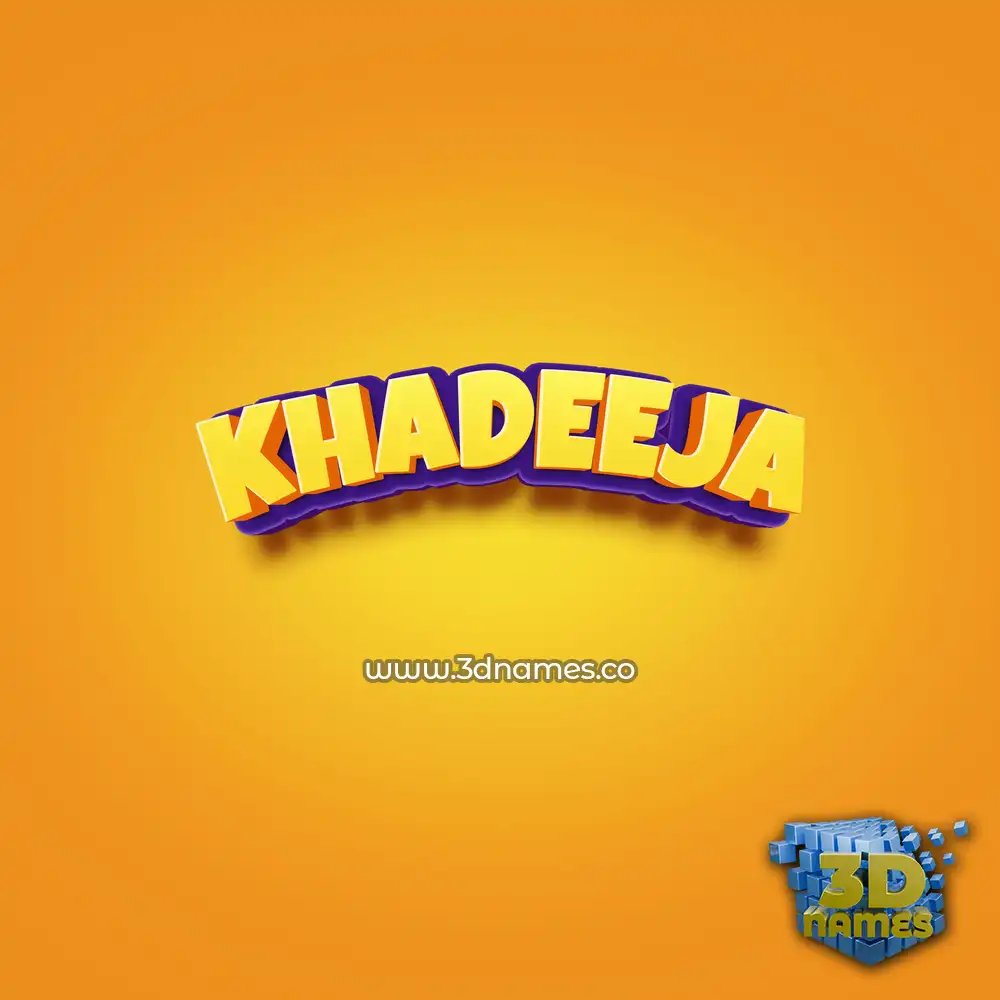 khadeeja in Orange Toon style - 3D name wallpaper
