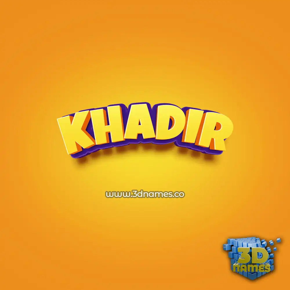 khadir in Orange Toon style - 3D name wallpaper