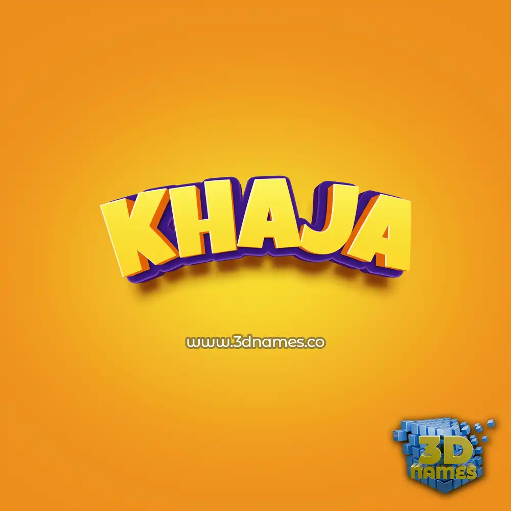 khaja in Orange Toon style - 3D name wallpaper